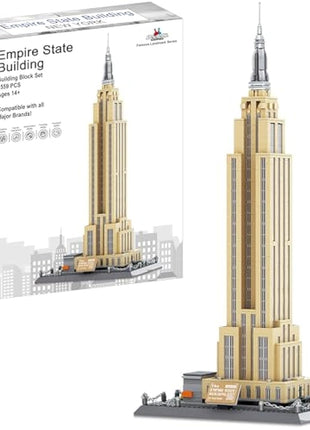 APOSTROPHE Games Empire State Building Block Set (1,993 Pieces) New York's Empire State Building Famous Landmark Series - Architecture Model for Kids and Adults