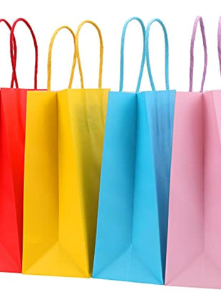 30 Pieces Paper Party Bags Candy Gift Bags Toy Goody Sweet Bags with Handles,Kraft Bags or Kids Party, Celebrations, Baby Shower, Birthday, Halloween, Christmas