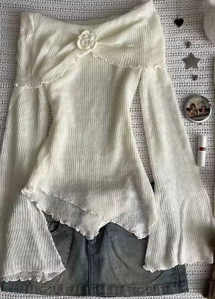 Figure-flattering Slimming 3D Floral Womens Blouse T-shirt Top