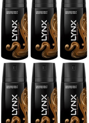 6 x Lynx  Aerosol Bodyspray Dark Temptation 150 Ml