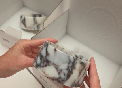 Calacatta Viola Marble Dog Bowl
