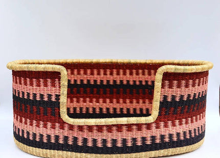 Pink, Burgundy, Navy, Woven Dog Pet Basket