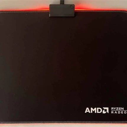 AMD LED Gaming Mouse Pad Red LED Light-Up Anti-Slip 36.5×25.5 cm for PC/Laptop