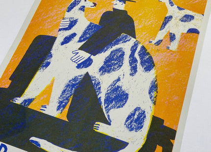 Find a dog and Stroke It riso print (A3)