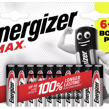 Energizer Max AAA LR6 Alkaline Power Batteries 10 Pack