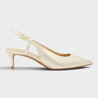 Doreen Flex Metallic Kitten Pump Pale Gold - UK7