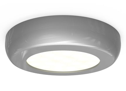 4lite Mains Powered Circle Cabinet LED Light - Silver