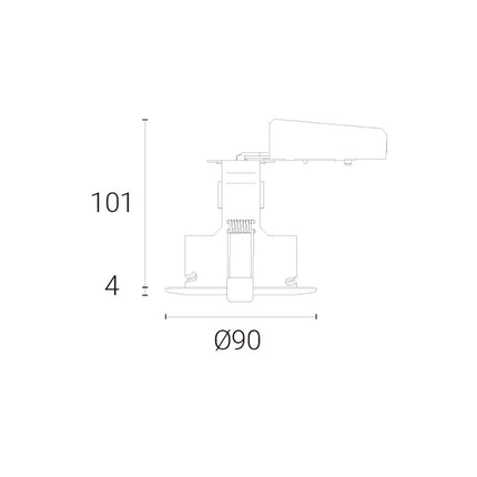 4lite IP20 GU10 Fire-Rated Downlight - Satin Chrome