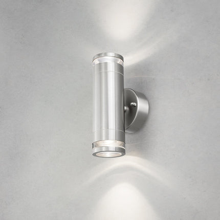 4lite Marinus GU10 Bi-Directional Outdoor Wall Light without PIR - Stainless Steel