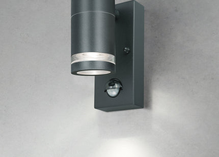 4lite Marinus GU10 Single Direction Outdoor Wall Light with PIR - Anthracite