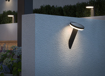 4lite Antheia Solar Slanted IP54 Die-Cast Aluminium LED Outdoor Wall Light with Built in PIR Motion Sensor