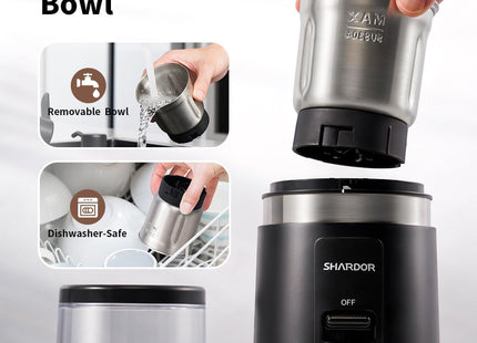 Electric Coffee Grinder 75g with Removable Stainless Steel One Bowl SHARDOR