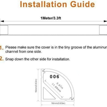 LED Aluminum Profile V Shape 3.3ft Silver Thicker Channel 5 Pack LightingWill