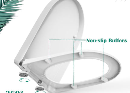 STOREMIC Toilet Seat Soft Close White D Shape Quick Release Top Fixing