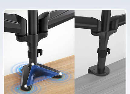 HUANUO Triple Monitor Stand - Adjustable Desk Mount for 17-32'' Screens, VESA