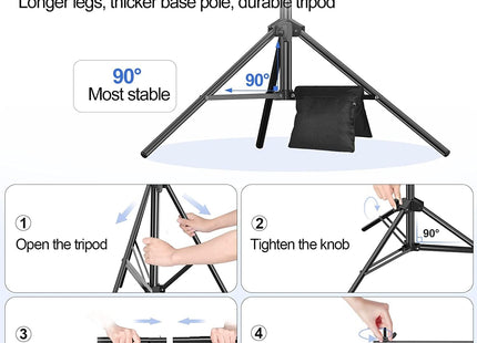 EMART 2x3m Backdrop Stand Kit with Clamps, Sandbags & Carry Bag – Black