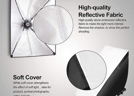Softbox Lighting Kit 20''x 28'' 50W LED Bulbs for Photo and Video - 1 Pack EMART