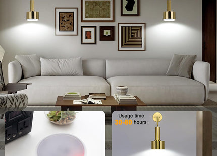 Lightsjoy 2x Rechargeable Wall Lights RGB Dimmable with Remote – Gold Finish