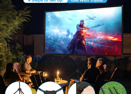 100'' ALR Projector Screen with Stand, 16:9, Portable, Easy Setup, Outdoor & Home