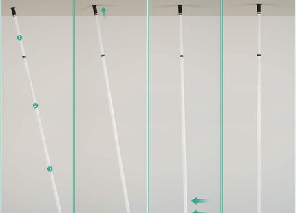 Telescopic Clothes Rack Heavy Duty Adjustable Rail with Hooks 8–10.8 ft