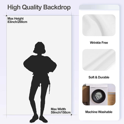 White Photography Backdrop 1.5x2m with T-Stand 1.5x2.6m Studio Kit EMART