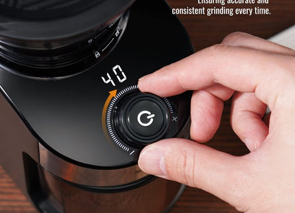 Shardor Coffee Grinder Burr Electric 25 Grind Settings with Digital Timer Black