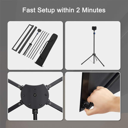 Projector Screen with Stand 80 Inch 16:9 Portable Outdoor Tripod excelimage