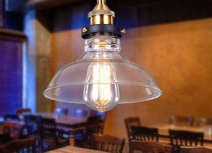 Glighone Glass Pendant Light – Retro Industrial E27 Ceiling Lamp for Kitchen