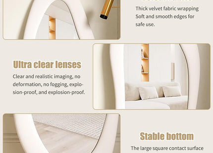 Asymmetrical Wavy Full Length Mirror 168x68cm Arch Floor Standing CEIEVER