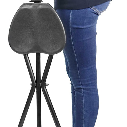 KMINA PRO Walking Stick Chair, Adjustable Handle & Seat, 3-Leg Aluminum Cane