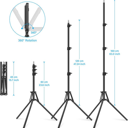 Video Lights 2-Pack LED with 63" Tripods Dimmable USB Studio Kit Obeamiu