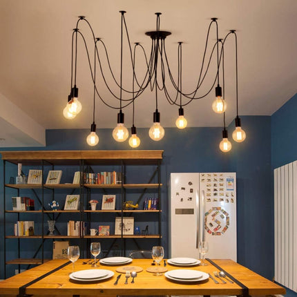 Lightsjoy Spider Pendant Light – 10 Socket Ceiling Lamp for Bedroom or Bar
