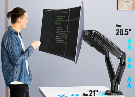 Dual Monitor Arm Adjustable Mount for 22 to 40 Inch Screens Holds 12kg HUANUO