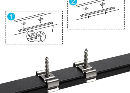 LightingWill 5-Pack LED Aluminum Channel, 3.3ft U-Shape, Black with Accessories