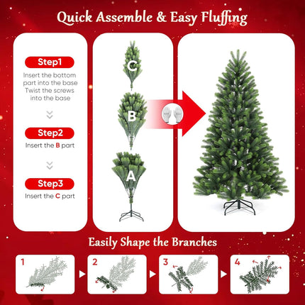 Artificial Christmas Tree 7ft 210cm Full Bushy 100% PE Tips SALCAR
