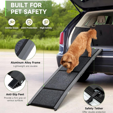 Dog Ramp 170cm Foldable Non Slip Pet Ramp for Cars Sofa Bed up to 250lbs Fellie