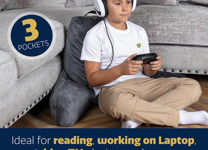 Grey Reading Pillow Memory Foam Cushion with Backrest Arm Support Dreamcatcher