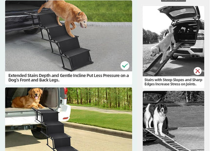 Fellie Foldable Dog Ramp, 2-Height Adjustable, Non-Slip, 176LBS Max