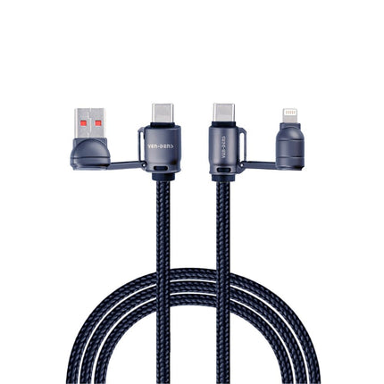 4 in 1 Multi Fast Charging Cable 60w - USB A/C to Lightning & USB C - 1.2m (VD-DCS03)