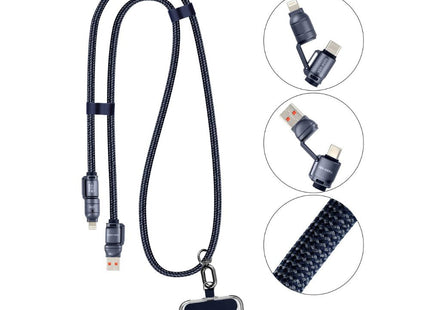 4 in 1 Multi Fast Charging Cable 60w - USB A/C to Lightning & USB C - 1.2m (VD-DCS03)