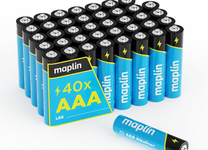 Maplin 80x AAA LR03 7 Year Shelf Life 1.5V High Performance Alkaline Batteries with Universal Battery Tester