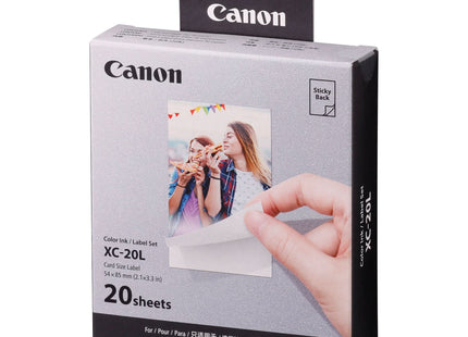 Canon XC-20L 54 x 85mm Card Size Photo Paper for QX20 Printer - Pack of 20