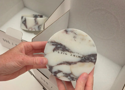 Calacatta Viola Marble Dog Bowl