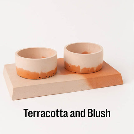 Concrete Pet Bowl Set by Smith & Goat (Terracotta & Blush)