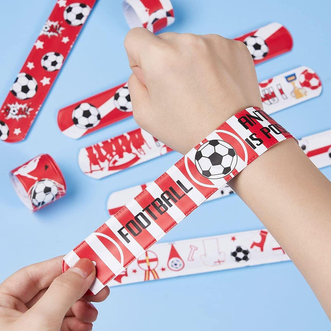 Football Slap Bracelet Set 50pcs Kids Party Bag Fillers Adjustable Bands