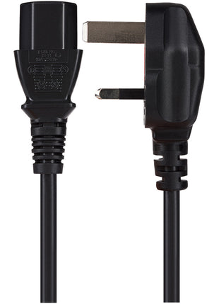 Maplin Power Lead IEC C13 Female Plug to UK 3 Pin Mains Plug - 1m, 13 Amp Fuse