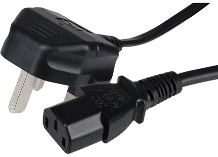 Maplin Power Lead IEC C13 Female Plug to UK 3 Pin Mains Plug - 1m, 13 Amp Fuse