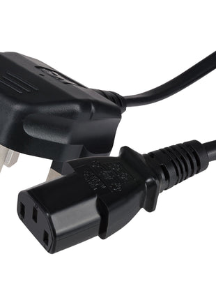 Maplin Power Lead IEC C13 Female Plug to UK 3 Pin Mains Plug - 1m, 13 Amp Fuse