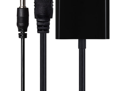 Maplin Mini HDMI Male to VGA Female / 3.5mm Audio Port Adapter - Black, 15cm