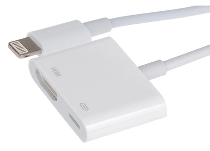 Maplin Lightning to HDMI / Lightning Charging Port Adapter - White
